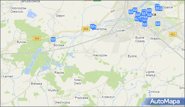 mapa Nieciszów, Nieciszów na mapie Targeo