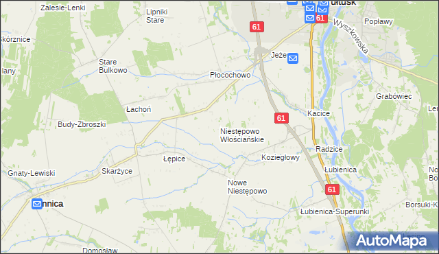mapa Niestępowo Włościańskie, Niestępowo Włościańskie na mapie Targeo