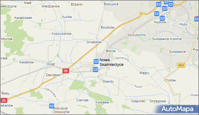 mapa Nowe Skalmierzyce, Nowe Skalmierzyce na mapie Targeo