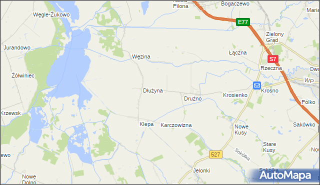 mapa Nowy Dwór gmina Elbląg, Nowy Dwór gmina Elbląg na mapie Targeo