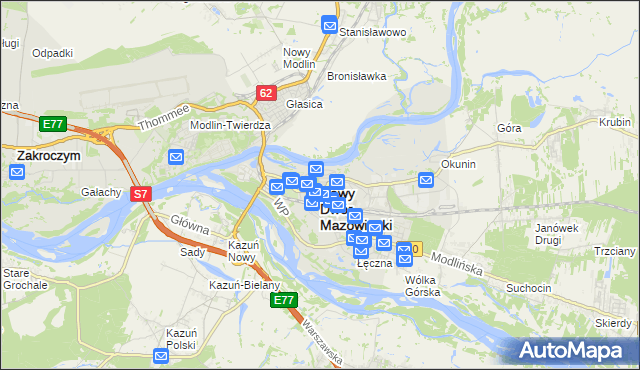 mapa Nowy Dwór Mazowiecki, Nowy Dwór Mazowiecki na mapie Targeo