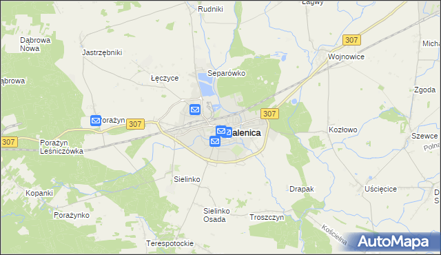 mapa Opalenica powiat nowotomyski, Opalenica powiat nowotomyski na mapie Targeo