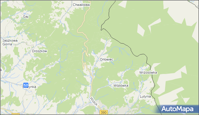 mapa Orłowiec, Orłowiec na mapie Targeo