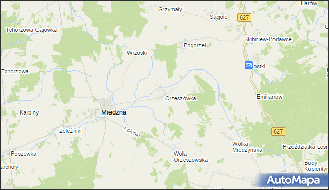 mapa Orzeszówka, Orzeszówka na mapie Targeo