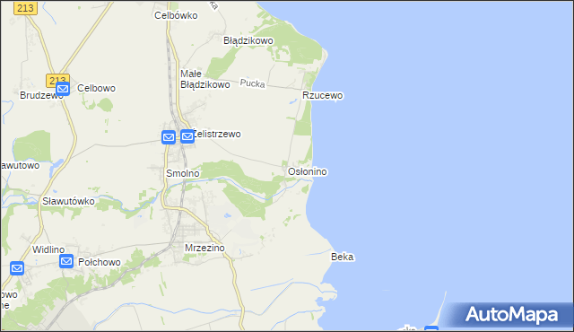 mapa Osłonino, Osłonino na mapie Targeo