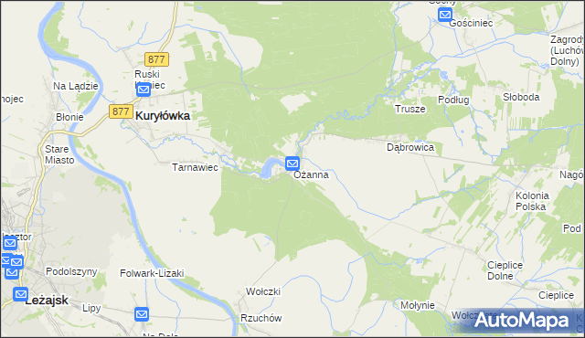 mapa Ożanna, Ożanna na mapie Targeo