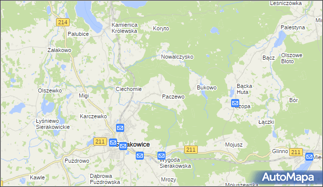 mapa Paczewo, Paczewo na mapie Targeo