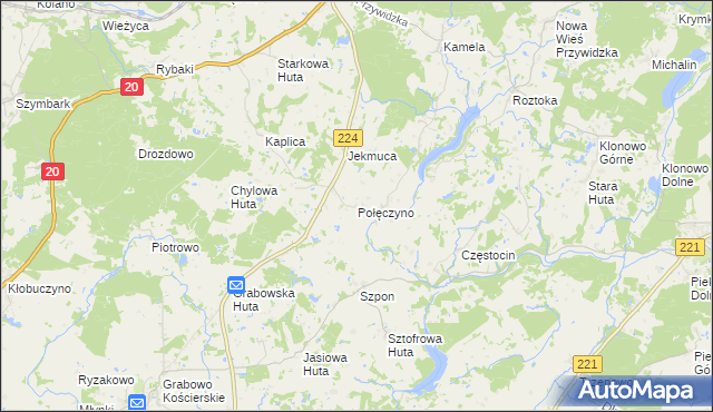 mapa Połęczyno, Połęczyno na mapie Targeo