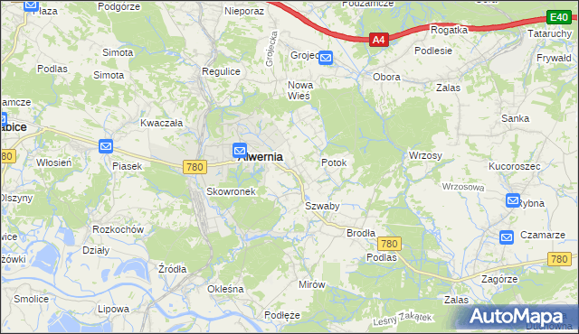 mapa Poręba Żegoty, Poręba Żegoty na mapie Targeo