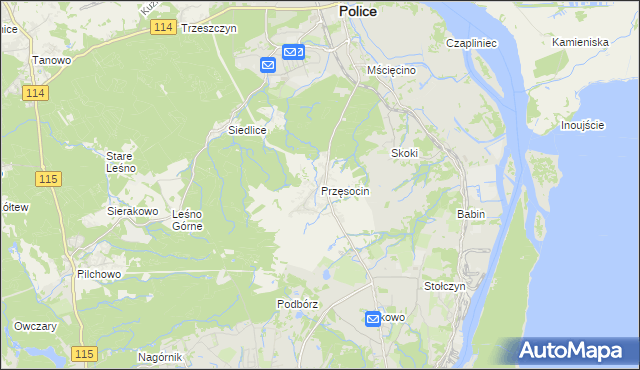 mapa Przęsocin, Przęsocin na mapie Targeo