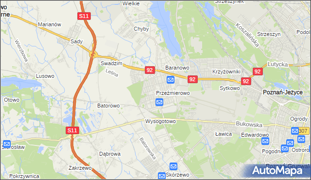 mapa Przeźmierowo, Przeźmierowo na mapie Targeo