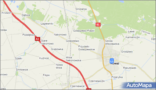 mapa Przydatki Gołaszewskie, Przydatki Gołaszewskie na mapie Targeo