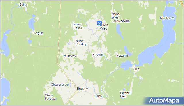 mapa Przykop gmina Purda, Przykop gmina Purda na mapie Targeo