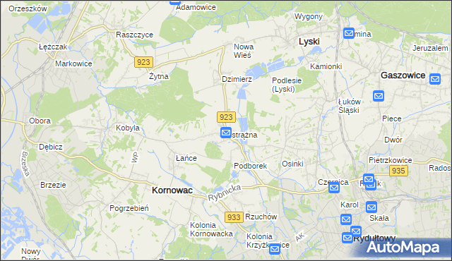 mapa Pstrążna, Pstrążna na mapie Targeo