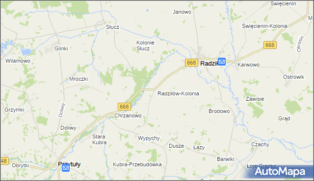 mapa Radziłów-Kolonia, Radziłów-Kolonia na mapie Targeo