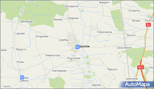 mapa Raszków powiat ostrowski, Raszków powiat ostrowski na mapie Targeo