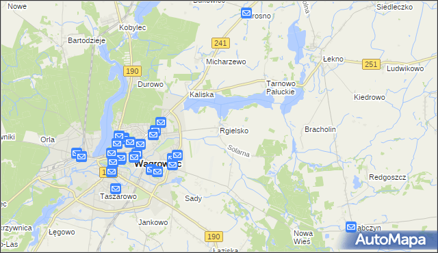 mapa Rgielsko, Rgielsko na mapie Targeo