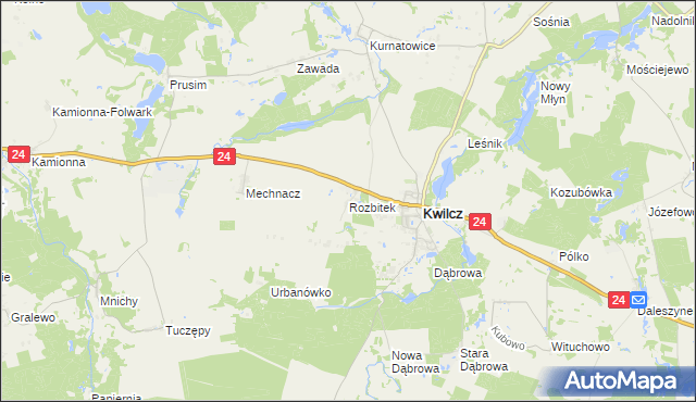 mapa Rozbitek, Rozbitek na mapie Targeo