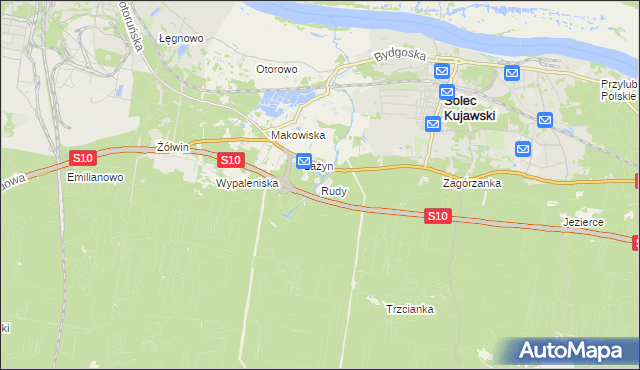 mapa Rudy gmina Solec Kujawski, Rudy gmina Solec Kujawski na mapie Targeo