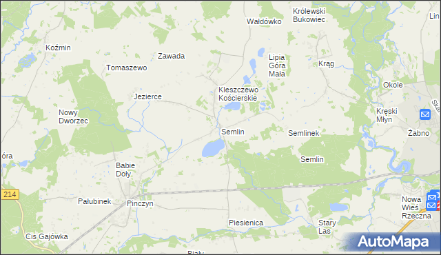 mapa Semlin gmina Zblewo, Semlin gmina Zblewo na mapie Targeo
