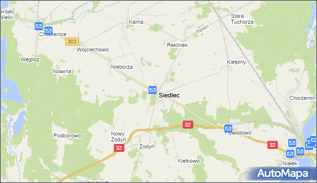 mapa Siedlec powiat wolsztyński, Siedlec powiat wolsztyński na mapie Targeo