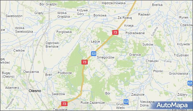 mapa Smęgorzów, Smęgorzów na mapie Targeo