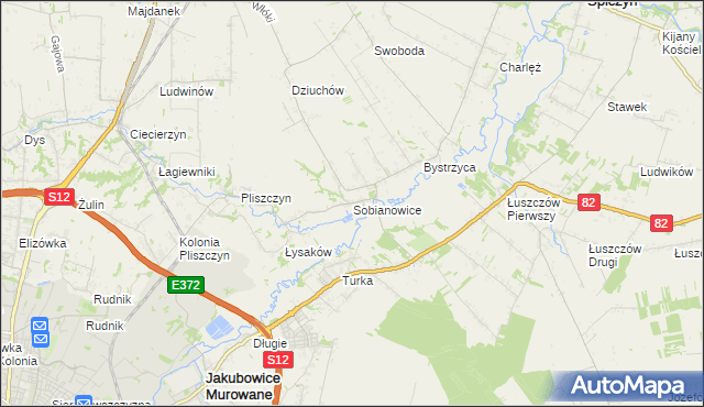 mapa Sobianowice, Sobianowice na mapie Targeo