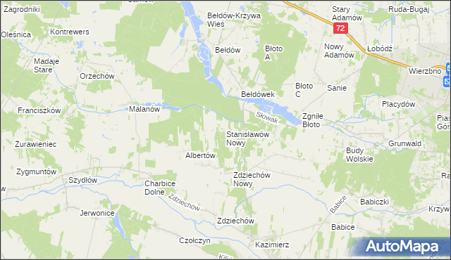 mapa Stanisławów Nowy, Stanisławów Nowy na mapie Targeo