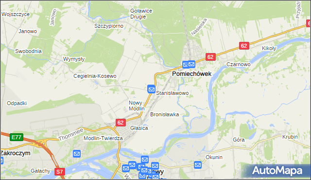 mapa Stanisławowo gmina Pomiechówek, Stanisławowo gmina Pomiechówek na mapie Targeo