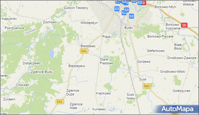 mapa Stare Piastowo, Stare Piastowo na mapie Targeo