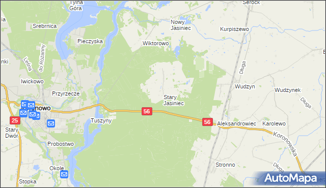 mapa Stary Jasiniec, Stary Jasiniec na mapie Targeo