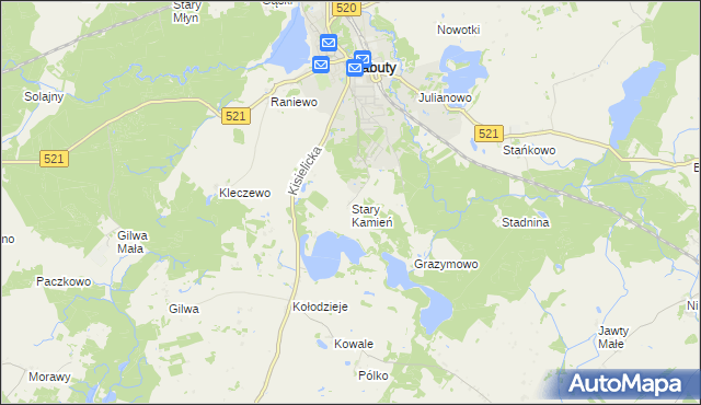 mapa Stary Kamień gmina Prabuty, Stary Kamień gmina Prabuty na mapie Targeo