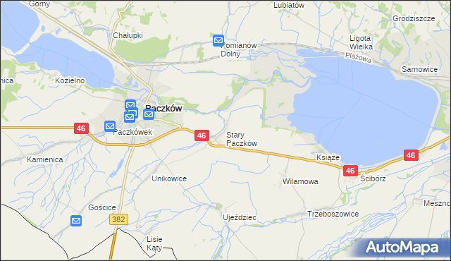 mapa Stary Paczków, Stary Paczków na mapie Targeo