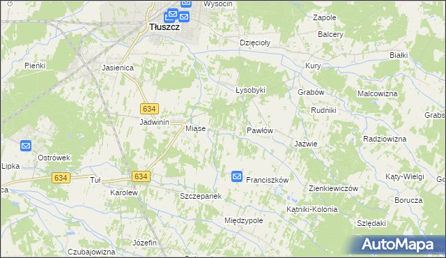 mapa Stasinów gmina Tłuszcz, Stasinów gmina Tłuszcz na mapie Targeo