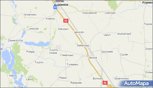 mapa Stefanowo gmina Inowrocław, Stefanowo gmina Inowrocław na mapie Targeo
