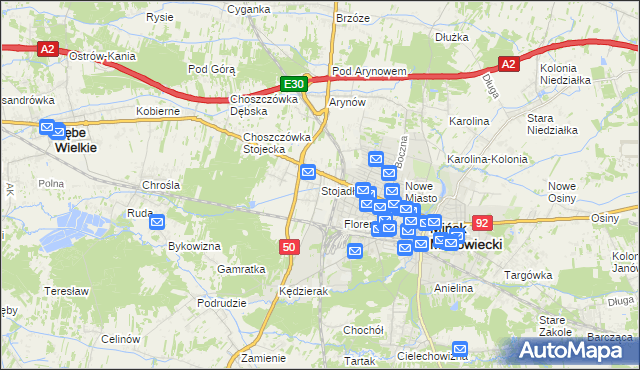 mapa Stojadła, Stojadła na mapie Targeo