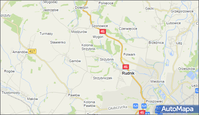 mapa Strzybnik, Strzybnik na mapie Targeo