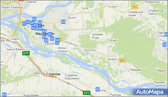 mapa Suchocin gmina Jabłonna, Suchocin gmina Jabłonna na mapie Targeo