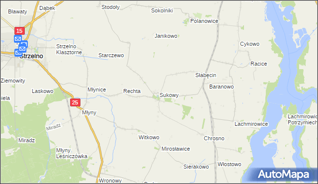 mapa Sukowy, Sukowy na mapie Targeo
