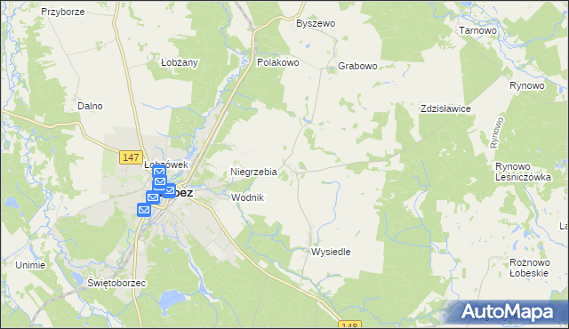 mapa Suliszewice gmina Łobez, Suliszewice gmina Łobez na mapie Targeo