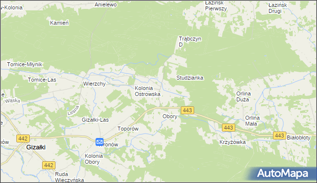 mapa Świerczyna gmina Gizałki, Świerczyna gmina Gizałki na mapie Targeo