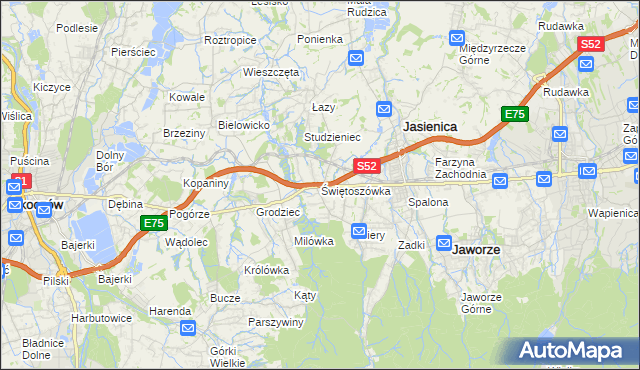 mapa Świętoszówka, Świętoszówka na mapie Targeo