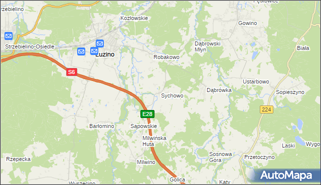 mapa Sychowo, Sychowo na mapie Targeo