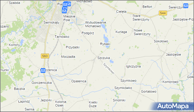 mapa Szczuka, Szczuka na mapie Targeo