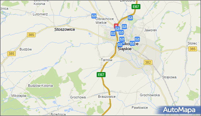 mapa Tarnów gmina Ząbkowice Śląskie, Tarnów gmina Ząbkowice Śląskie na mapie Targeo