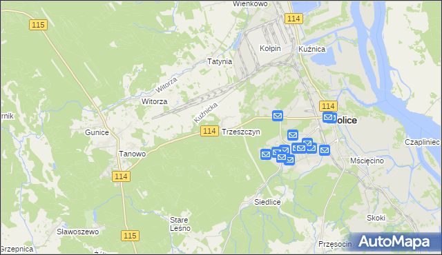 mapa Trzeszczyn, Trzeszczyn na mapie Targeo