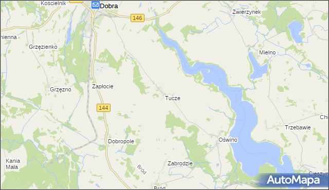 mapa Tucze, Tucze na mapie Targeo