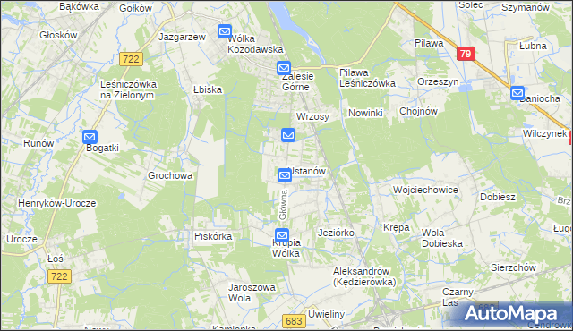 mapa Ustanów, Ustanów na mapie Targeo