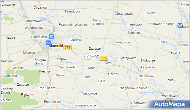 mapa Waganowice, Waganowice na mapie Targeo