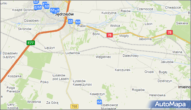 mapa Węgleniec, Węgleniec na mapie Targeo